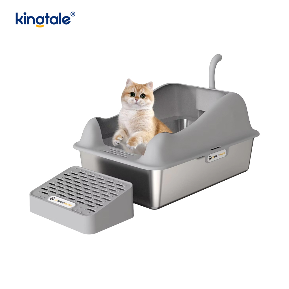 모래 방지 페달이 달린 고양이 쓰레기 상자