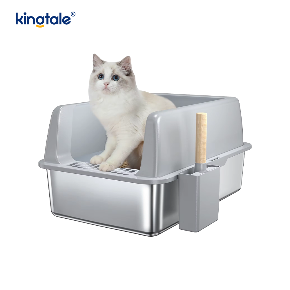 모래 방지 페달이 달린 고양이 쓰레기 상자