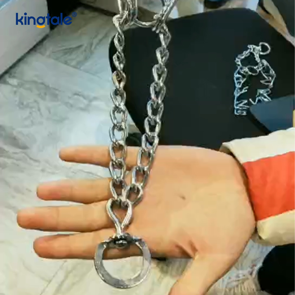 애완 동물 핀치 초크 칼라 탄소강 금속 프롱 개 훈련 칼라
